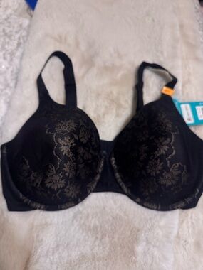 Vanity Fair Black Floral Lace Underwire Bra